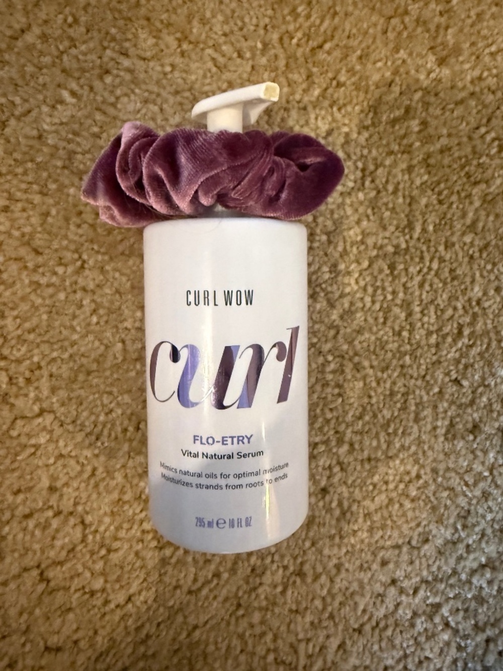 Curl WOW hair set scrunchie and Flo Etry serum